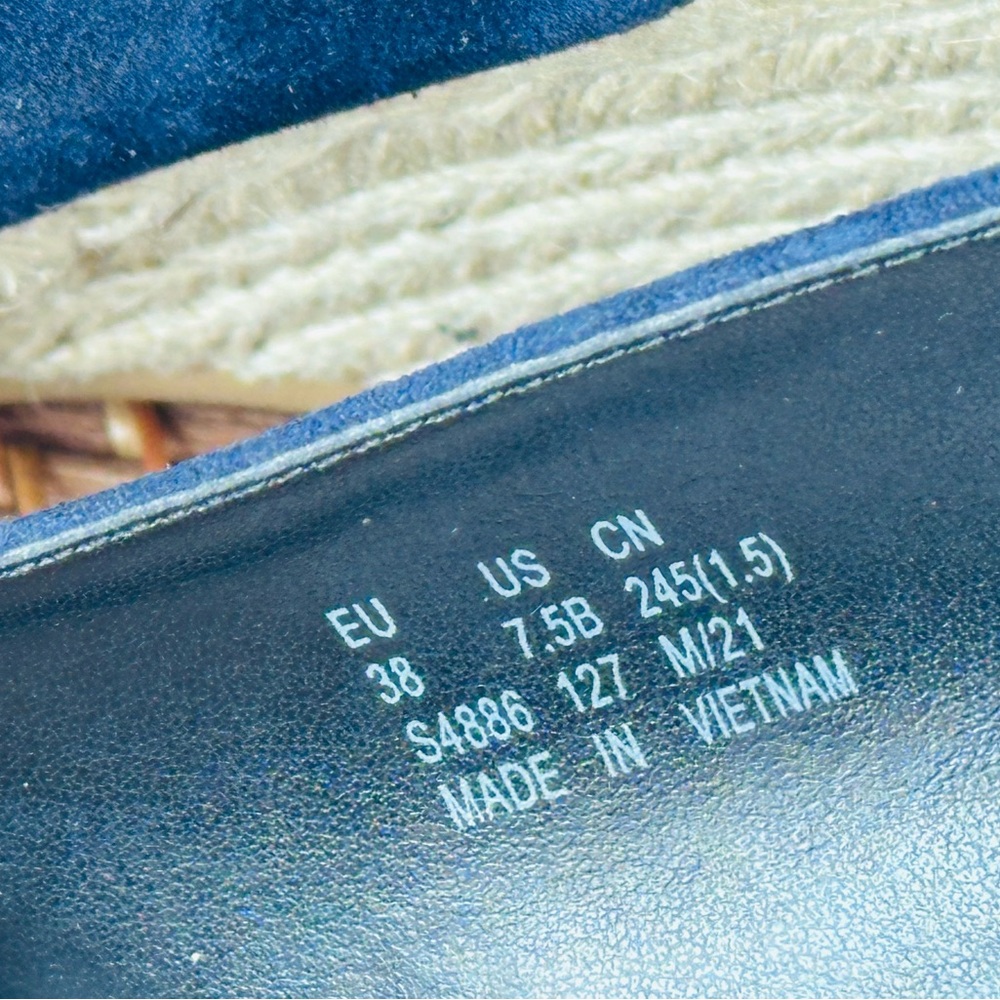 Stuart Weitzman Dark Blue Espadrille Slingbacks - Picture 4 of 5